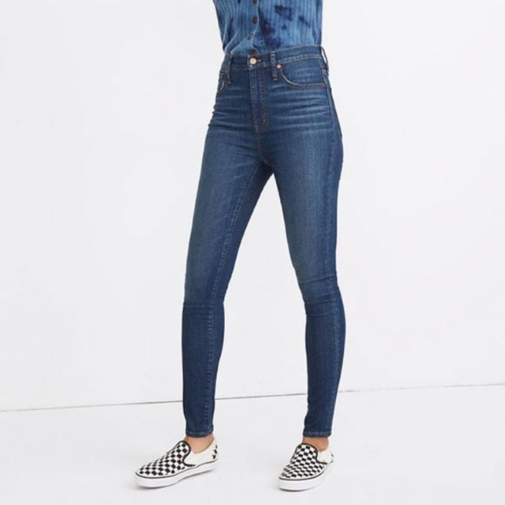 Madewell Petite 11" High-Rise Skinny Jeans Larkwood Wash Stretch Denim Size 24P